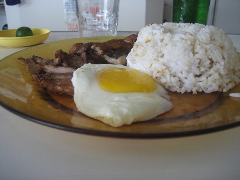 tobangsilog (tocino, bangus, itlog and rice)