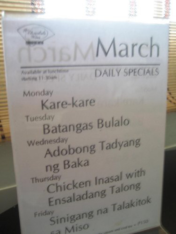 Sample Weekly Specials